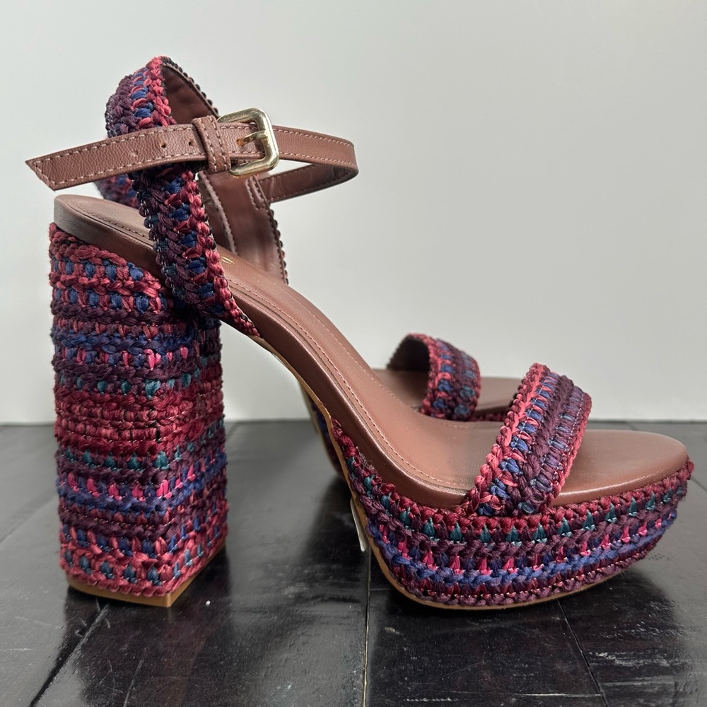 NEW Arezzo Mya Mid Block Sandal - Multicolor - Women’s Size 8.5 - Picture 12 of 14